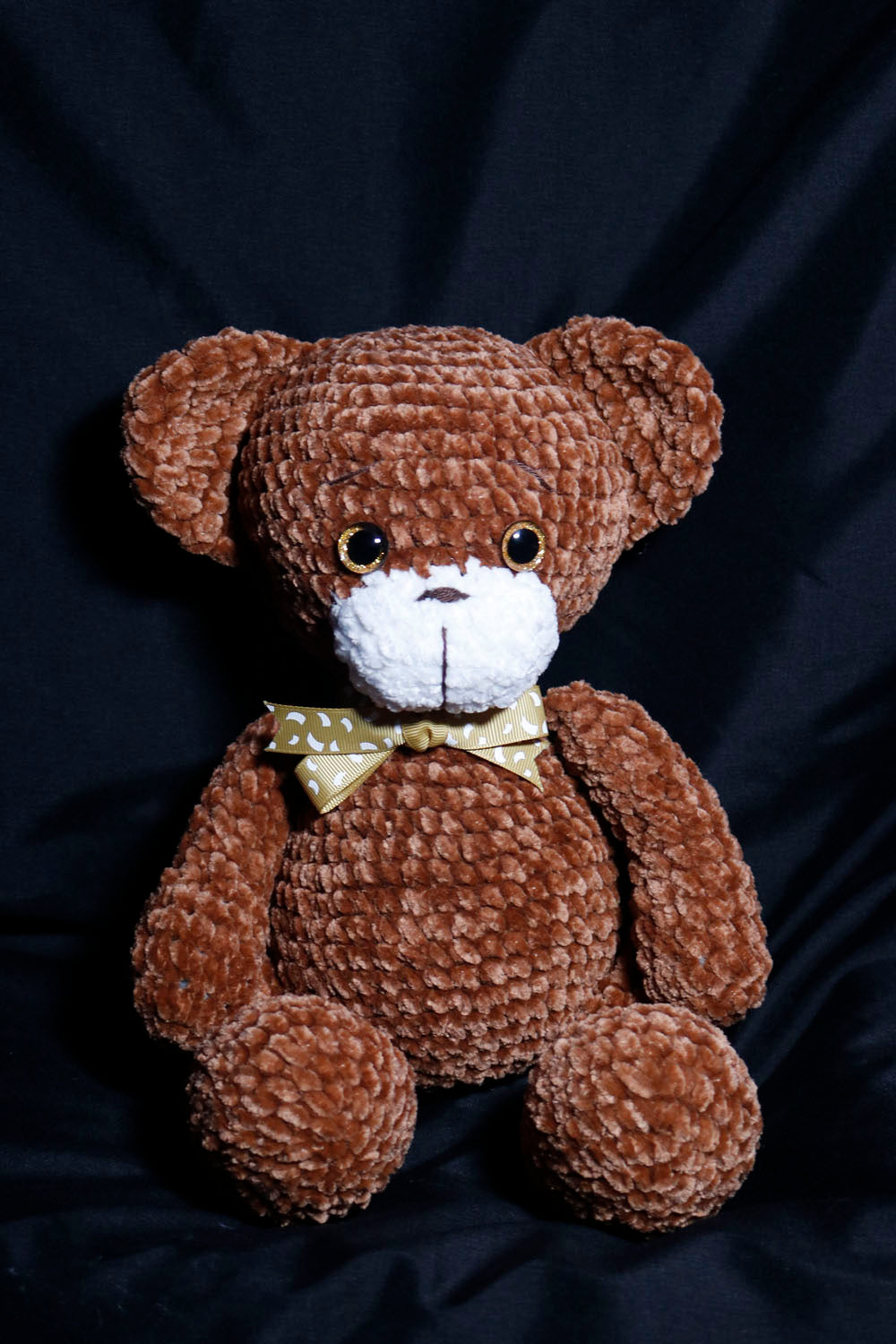 Brown Bow Bear - UncommonObjects-Handmade