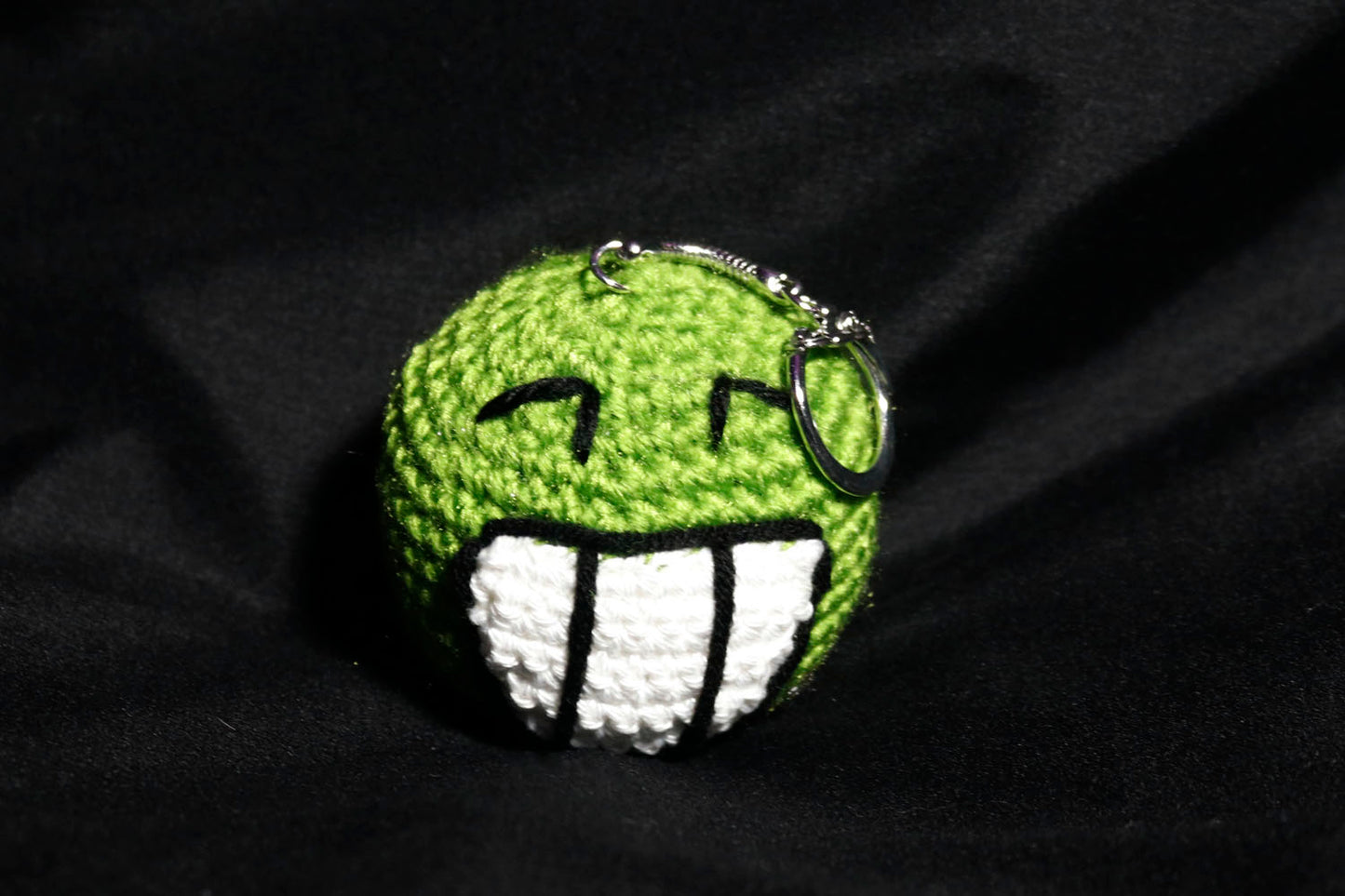 Green Giggle Crochet Buddy Keychain - UncommonObjects-Handmade