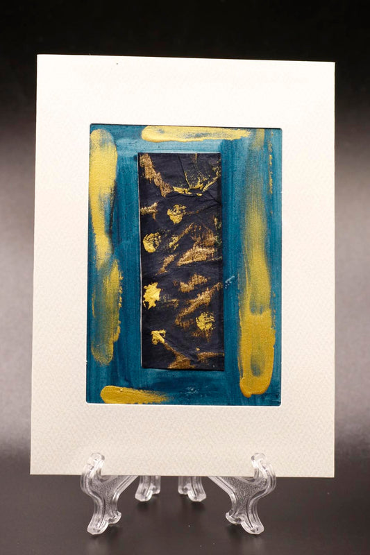 Blue, Gold & Bold ACEO - UncommonObjects-Handmade