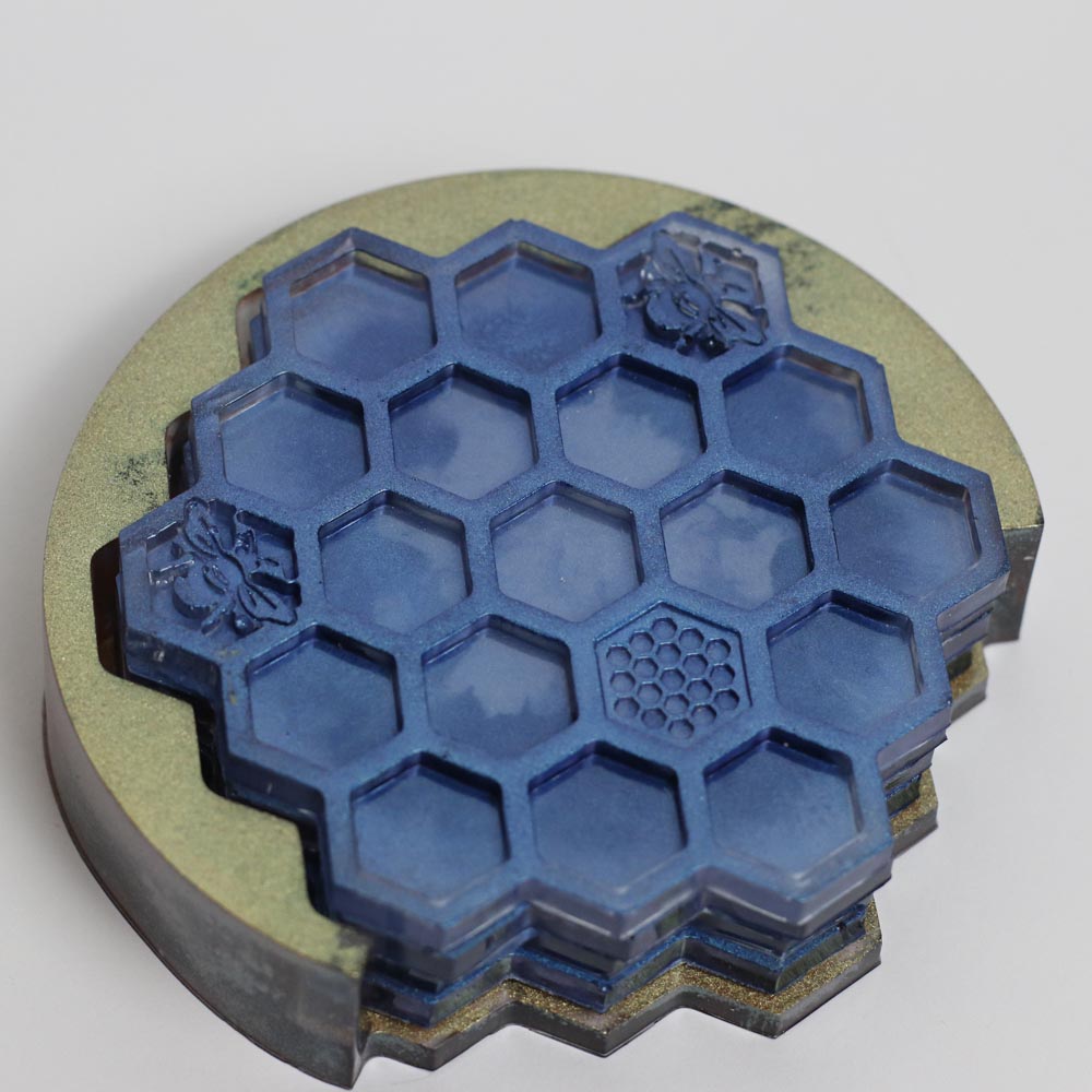 Blue & Gold Honeybee Coasters - UncommonObjects-Handmade