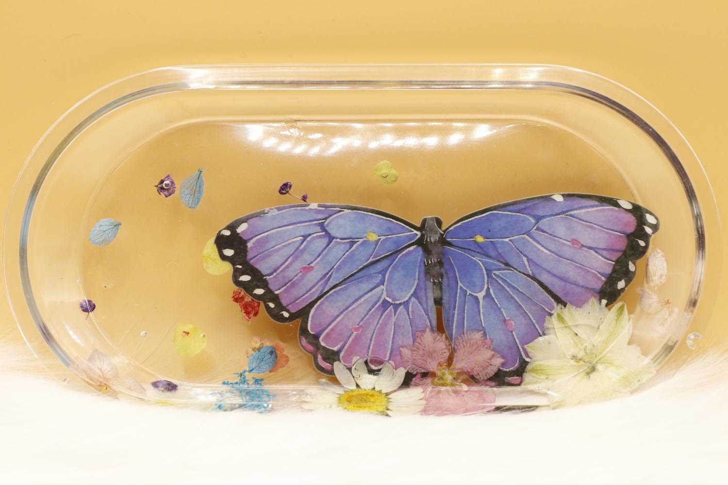 Clear Floral Butterfly Tray - UncommonObjects-Handmade