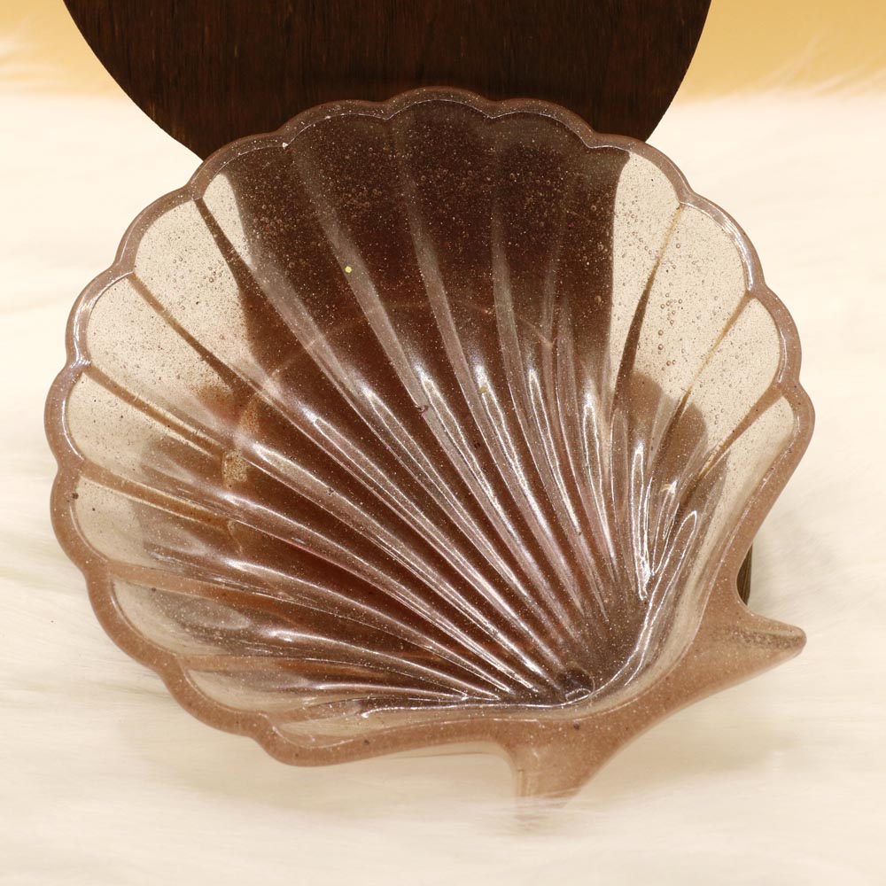 Glittering Earthtone Seashell Shaped Dish - UncommonObjects-Handmade