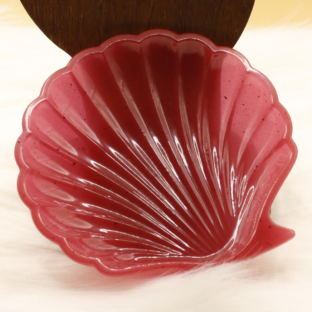 Cranberry Seashell Shaped Dish - UncommonObjects-Handmade