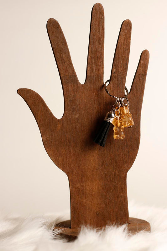 Black & Orange Bear Buddy Keychain - UncommonObjects-Handmade