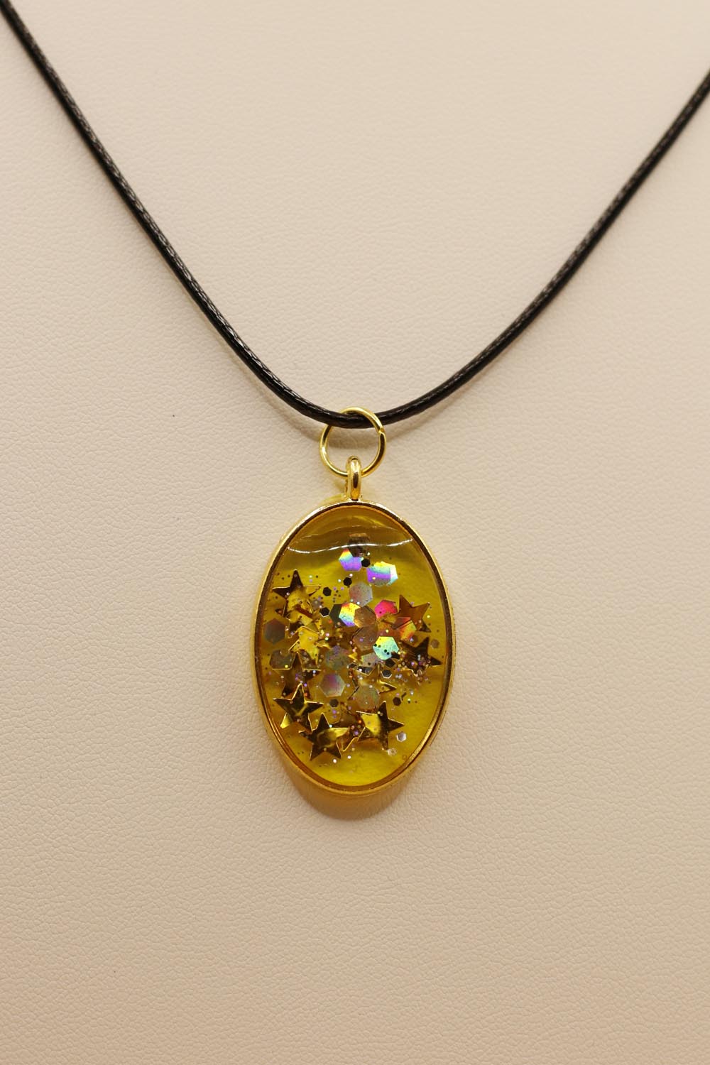 Yellow Glitter Necklace - UncommonObjects-Handmade