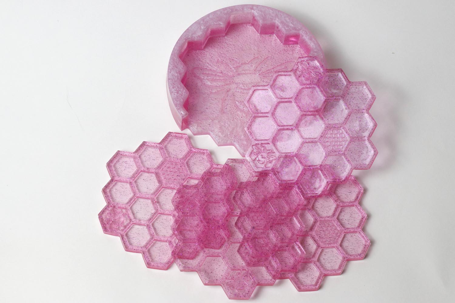 Pearly & Pink Honeybee Coasters - UncommonObjects-Handmade