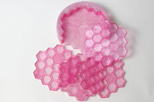 Pearly & Pink Honeybee Coasters - UncommonObjects-Handmade