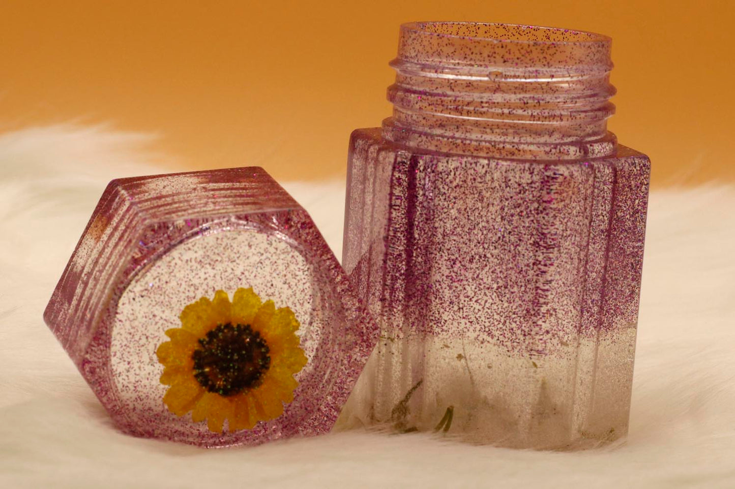 Purple Flower Power Twist-top Jar - UncommonObjects-Handmade