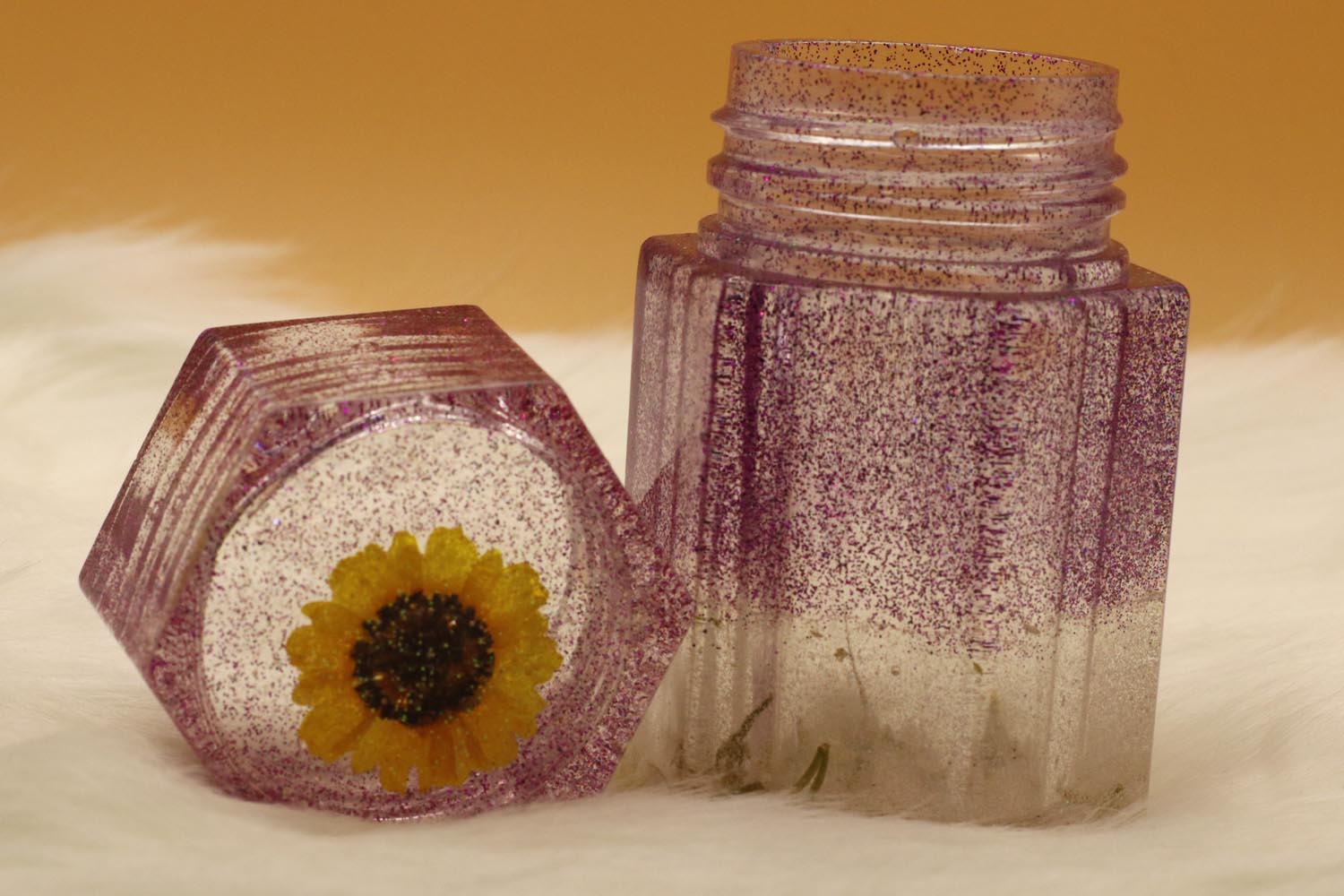 Purple Flower Power Twist-top Jar - UncommonObjects-Handmade