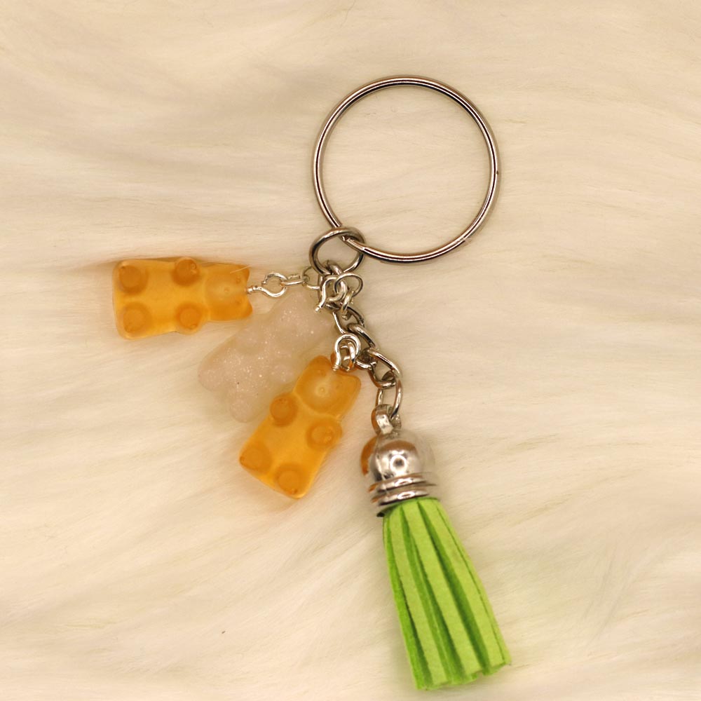 Orange & White Bear Buddy Keychain - UncommonObjects-Handmade