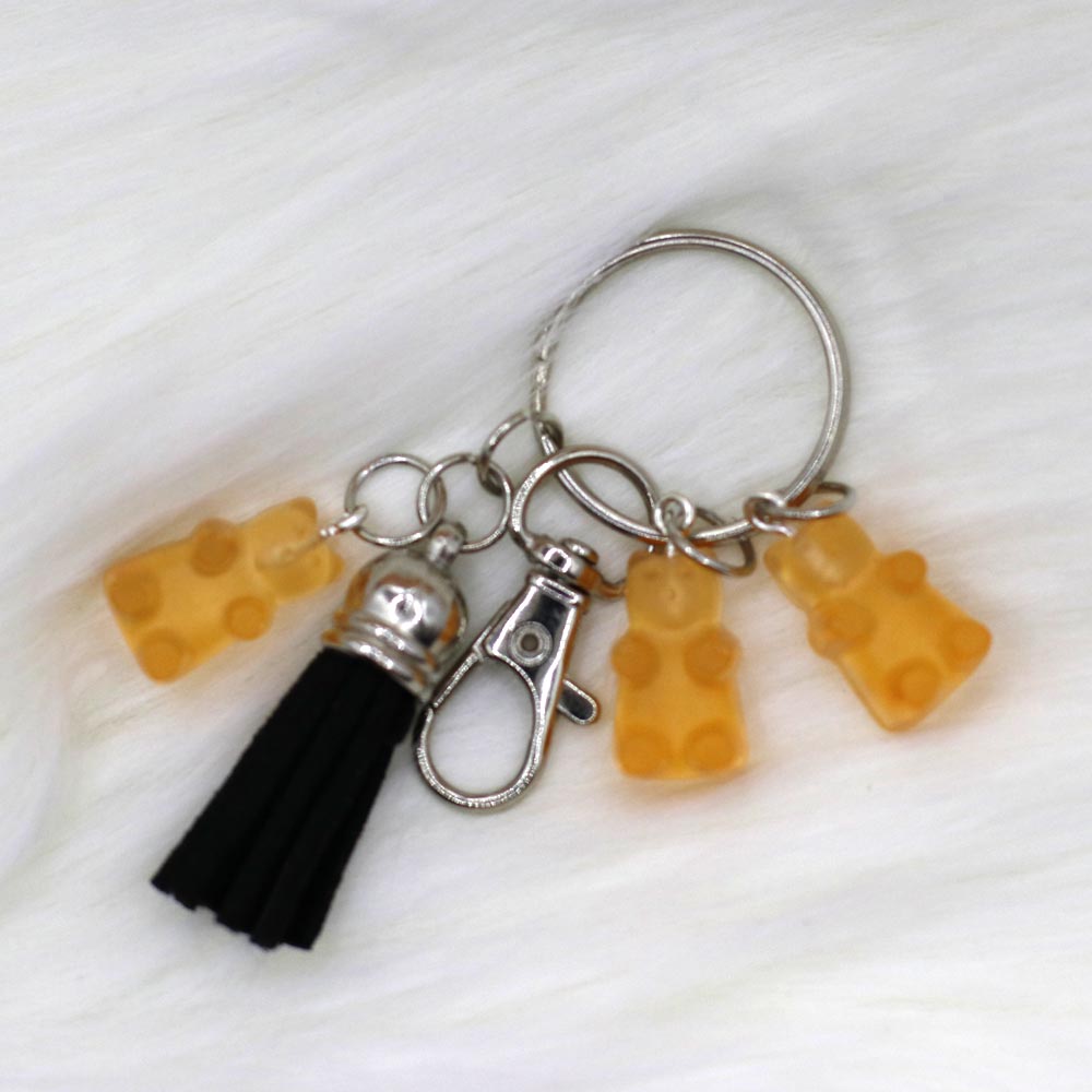 Black & Orange Bear Buddy Keychain - UncommonObjects-Handmade