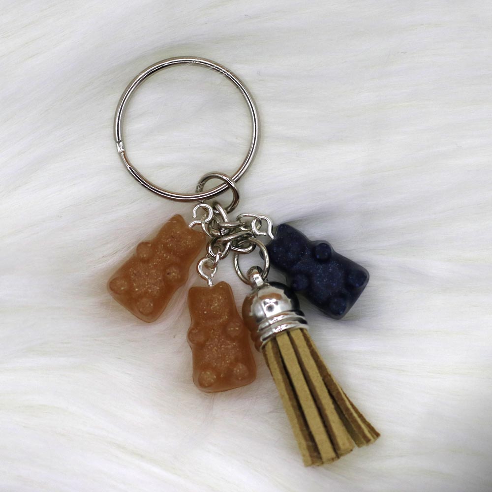 Navy & Gold Bear Buddy Keychain - UncommonObjects-Handmade