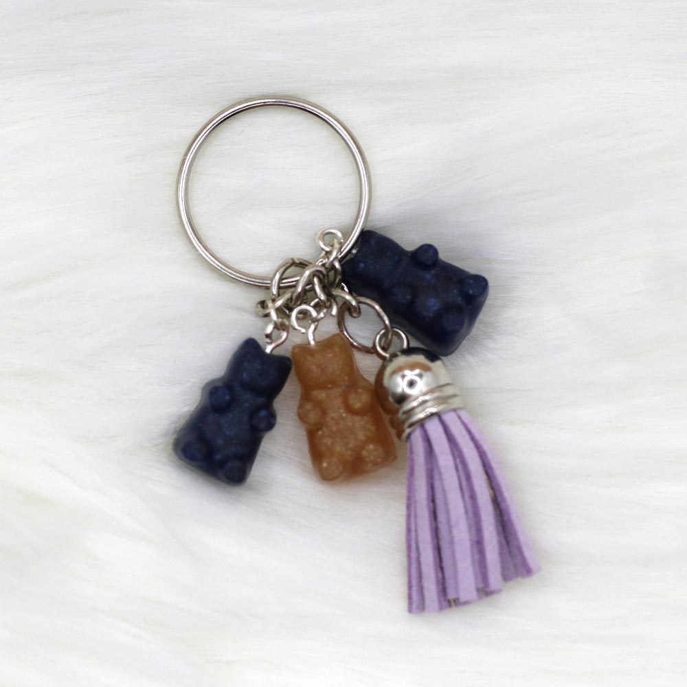 Navy & Lilac Bear Buddies Keychain - UncommonObjects-Handmade