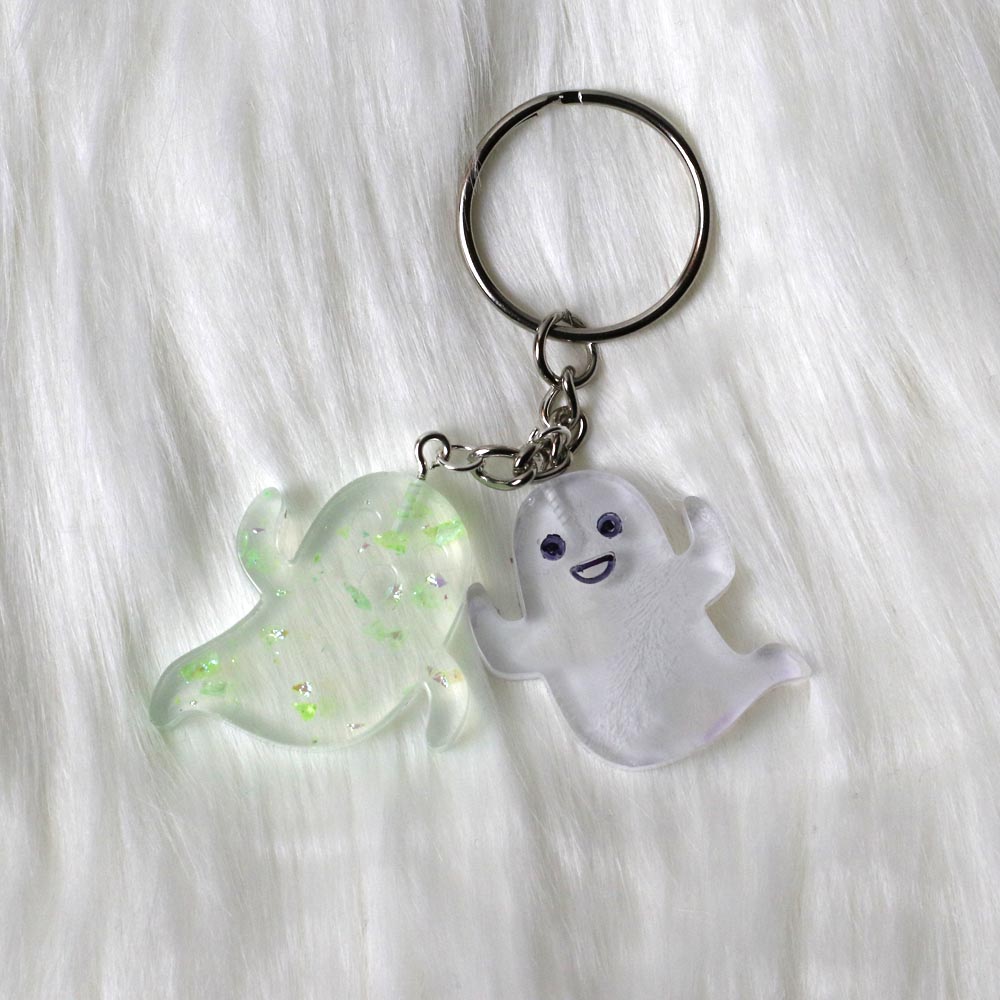 Boo Buddies White & Green Keychain - UncommonObjects-Handmade