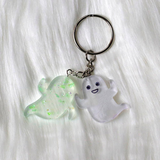 Boo Buddies White & Green Keychain - UncommonObjects-Handmade